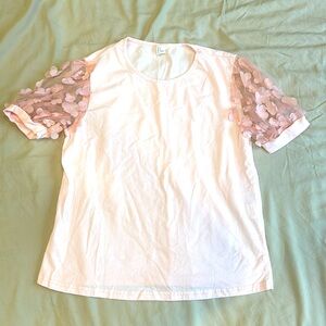 Pink floral sleeved shirt